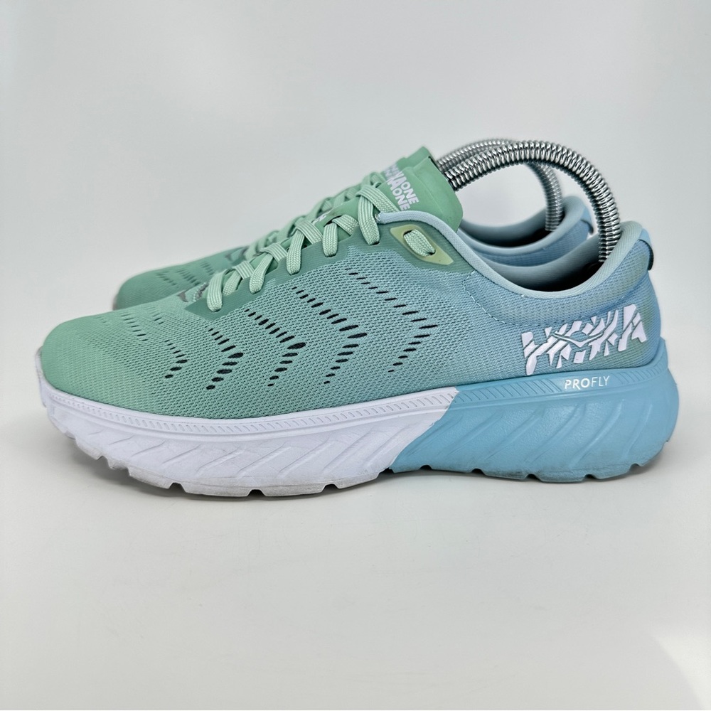 Womens Hoka One One Mach 2 Running Shoes Blue/Green Size 7.5 - Picture 2 of 11